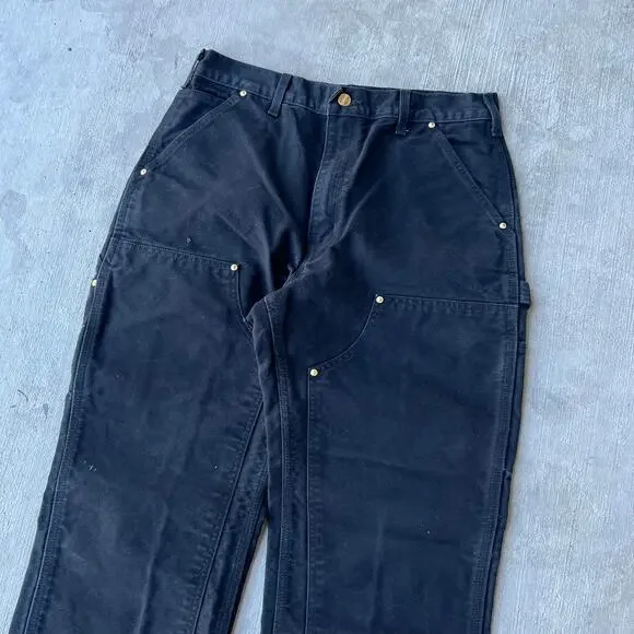 Vintage Y2K Carhartt black double knee work wear carpenter pants